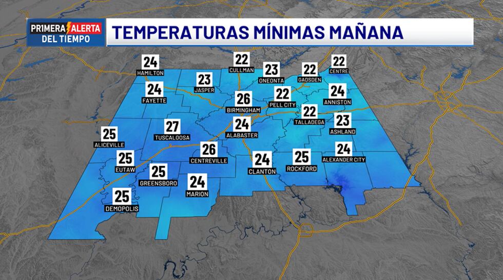 Temperaturas mínimas - mañana