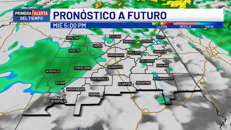 Pronóstico a futuro - miércoles, 5 p.m.