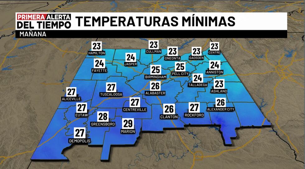 Temperaturas mínimas - mañana