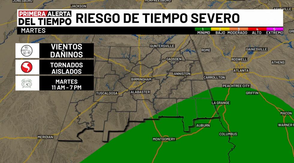 Riesgo de tiempo severo - mañana