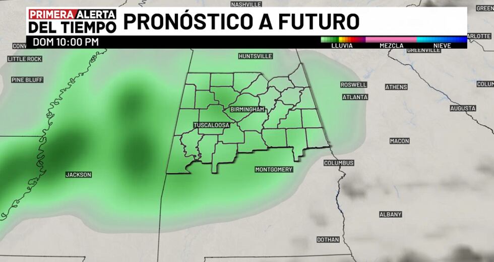 Pronóstico a futuro - domingo 10 p.m.