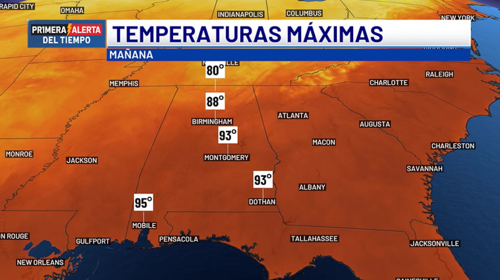 Temperaturas máximas - sábado