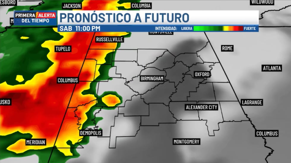 Pronóstico a futuro - sábado, 11 p.m.