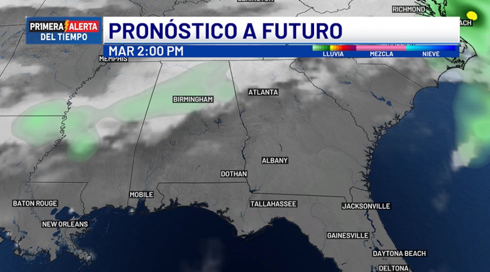 Pronóstico a futuro - martes, 2 p.m.