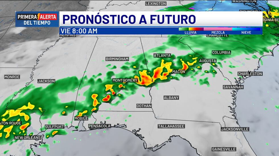 Pronóstico a futuro - viernes, 8 a.m.