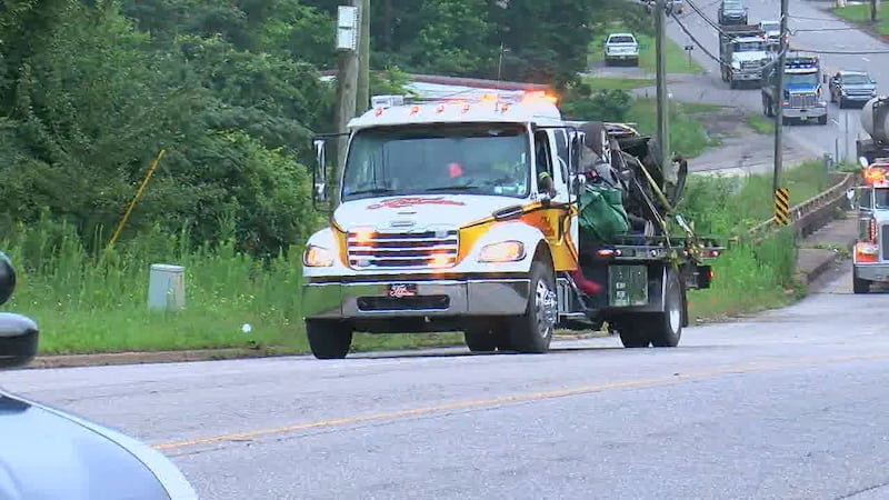 A vehicle crashed into the woods and down a ravine off Crescent Ridge Road in Tuscaloosa...