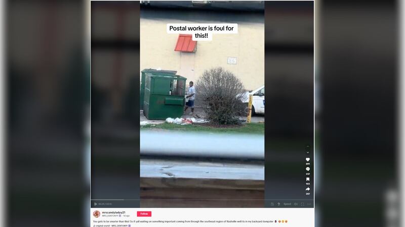 Supuesto trabajador del correo es grabado tirando correspondencia a la basura