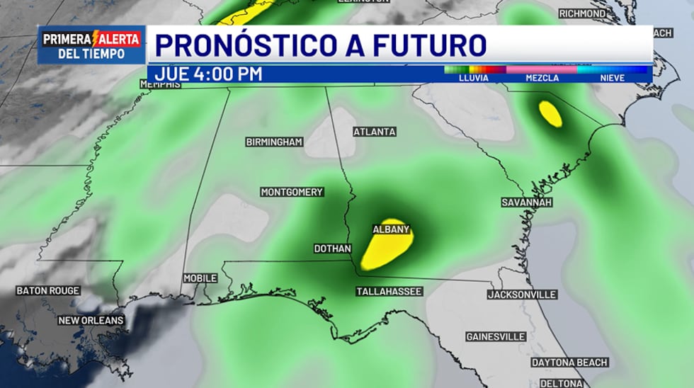 Pronóstico a futuro - jueves, 4 p.m.