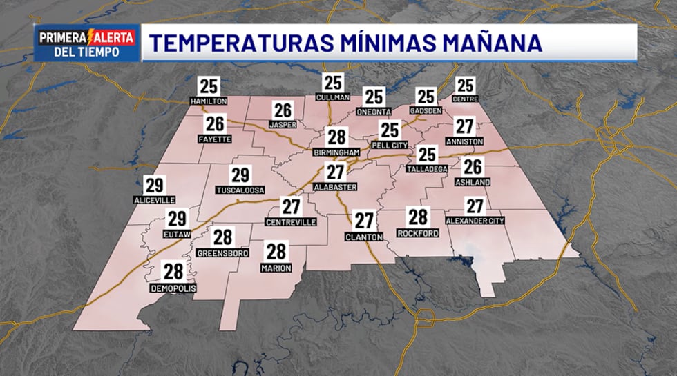 Temperaturas mínimas - mañana
