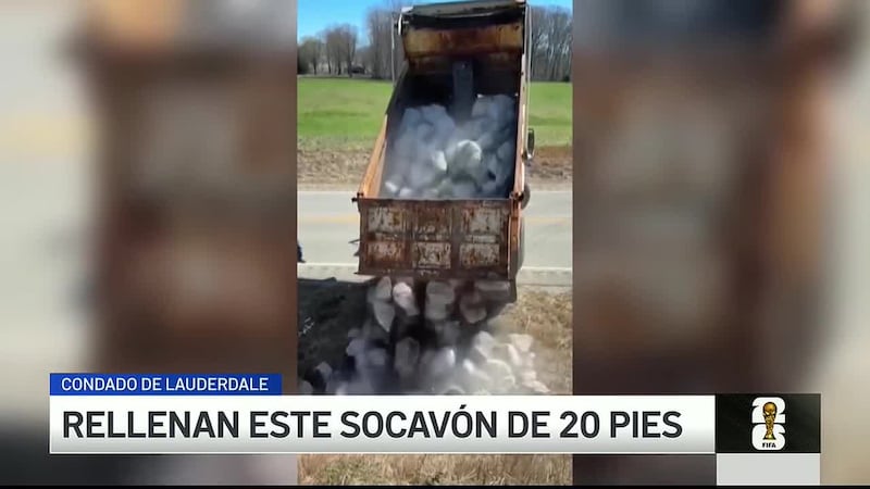 Rellenan socavón de 20 pies en el condado de Lauderdale.