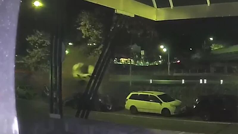 VIDEO: Auto sale disparado de una carretera y choca contra dos vehículos estacionados.